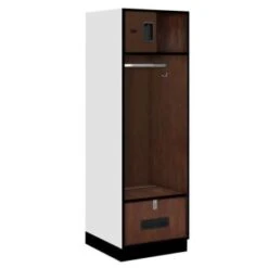 Salsbury Industries® Mahogany 24 Inch Wide Designer Wood Open Access Locker