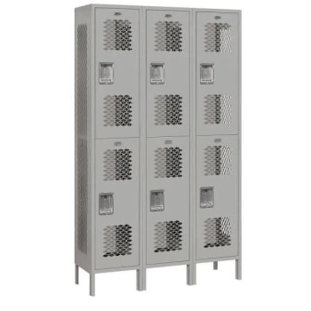 Salsbury IndustriesĀ® 6 Ft. X 15 In. 2-Tier Vented Locker (Gray)