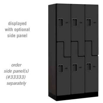 Salsbury IndustriesĀ® Black-Double Tier S Style-Wood Locker 6 Feet X 18 Inches - Image 2