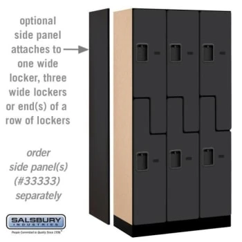 Salsbury IndustriesĀ® Black-Double Tier S Style-Wood Locker 6 Feet X 18 Inches - Image 3
