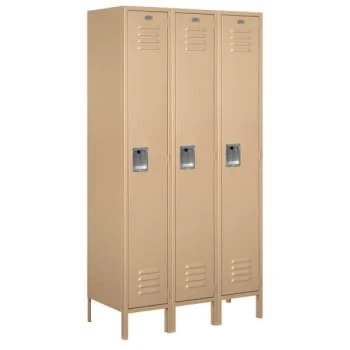 Salsbury IndustriesĀ® Tan 15 Inch Wide Standard Metal Locker 6 Feet X 18 Inches