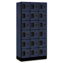 Salsbury Industries® Designer Six Tier Wood Locker, Blue, 3-Wide