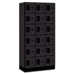 Salsbury Industries® Designer Six Tier Wood Locker, Black, 3-Wide
