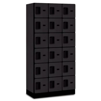 Salsbury IndustriesĀ® Designer Six Tier Wood Locker, Black, 3-Wide