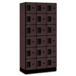 Salsbury Industries® Six Tier Locker, Mahogany Wood, 3 Wide