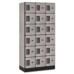 Salsbury Industries® Six Tier Locker, Gray Wood, 3 Wide