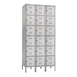 Safco® Gray Six-Tier Two-Tone 3-Column Locker With Leg 78 X 36 X 18inch