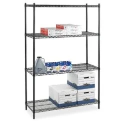 Lorell® Black Industrial Wire Shelving Starter Unit 36 X 24inch